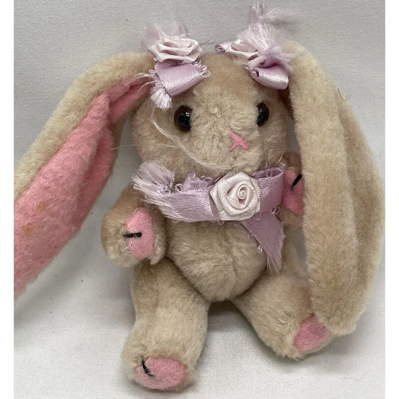 VTG Jointed Easter Bunny Plush Rabbit Long Floppy Ears Cute 5” Stuffed Animal - Picture 9 of 16